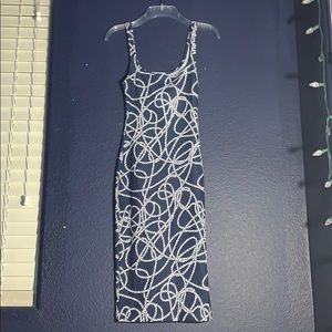 Dark Blue “Sailor” Dress with Knot Design